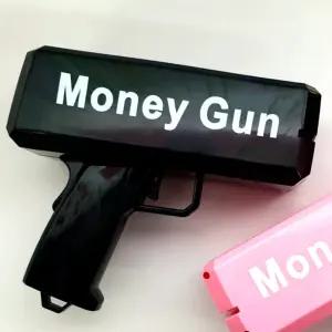 영어머니건인쇄 지폐날리는총 파티머니건 용돈발사총 블랙 가짜달러100장