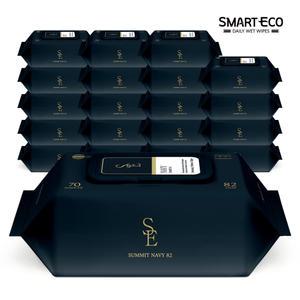 스마트에코 고평량 써밋82g 네이비 70매 20팩 캡형 엠보 아기물티슈