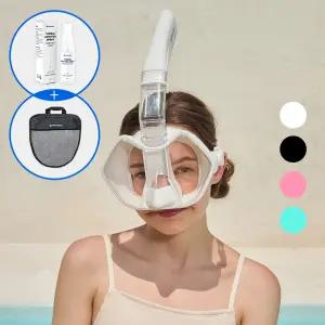 프리딥 스노쿨링마스크 물안경 장비 세트 성인 어린이 프리다이빙 스노클