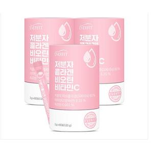 내츄럴플러스 에버핏 어린 저분자 피쉬 콜라겐 비오틴 비타민C 60포 3통