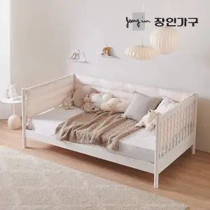 [장인가구]뉴피터 SE0 어린이 원목 저상형 데이베드 오픈형 침대 SS +순면메모리폼 범퍼포함