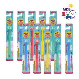 MDB 3D 어린이칫솔 혀클리너 겸용 아기칫솔 10개 랜덤색상