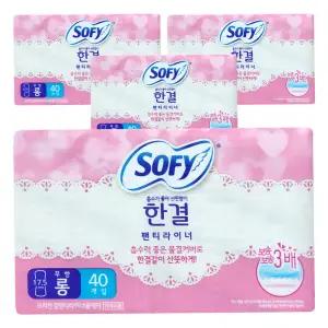쏘피 한결 팬티라이너 무향 롱 생리대 17.5cm 40매 4팩