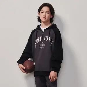 [에꼴리에] 남자 봄이월 하프집업배색후드티(25A0731)