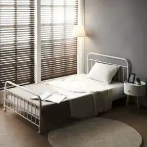 에보니아 튜브 철제 평상형 침대 프레임 슈퍼싱글 퀸 / 철재 저상형 침대