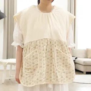 예꼬맘 엄마 턱받이 순면 거즈 예쁜 어린이집 앞치마 육아조끼