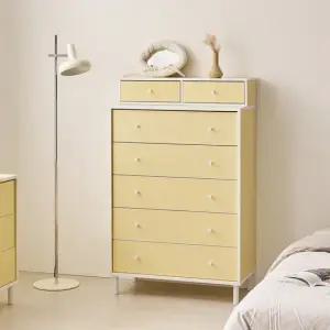 나무뜰 마몽 E0 양면 서랍장 800 5단+슬림 선반 수납장 OWF113C (착불)