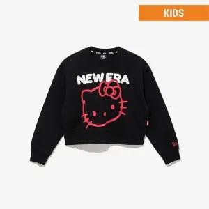 [뉴에라키즈](대구신세계)[키즈] 산리오 헬로키티 크롭 맨투맨 블랙