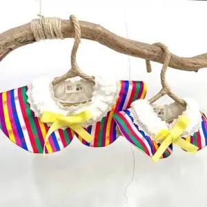 강아지 한복 색동 리본 케이프 S 1P 애견 명절 반다나