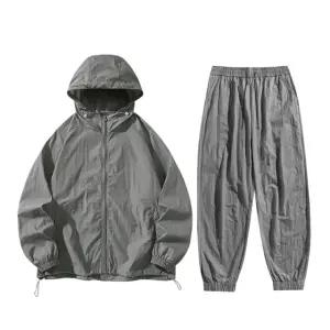 남녀공용 바람막이 트레이닝 세트 경량 후드 집업 조거 팬츠 러닝 조깅 WI128SET