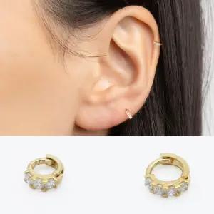 (문스샵) 10K 14K 미니 큐빅 링귀걸이 원터치 금링 금 링 귀걸이 작은링 피어싱 귀테두리 귓바퀴 귓볼 아웃컨츠 데일리 화이트골드 옐로우 로즈골드 핑크 2mm 3mm 4mm 5mm 6mm 7mm 8mm 다양한 링사이즈