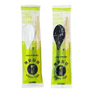 일회용 수저세트 나무젓가락 숟가락 개별포장 50개