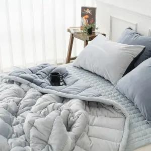 국산 얇은 극세사 겨울 이불 가볍고따뜻한 이불패드 침대 침구 세트 슈퍼싱글 퀸