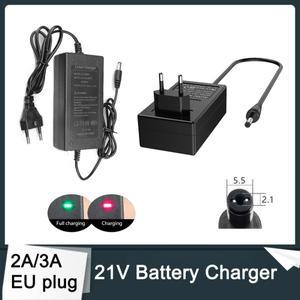2A/3A 21V 공용 충전기 DC 전원 어댑터 리튬 배터리 렌치 드릴 5.5mmx2.1mm 2.5mm 입력 EU 플러그