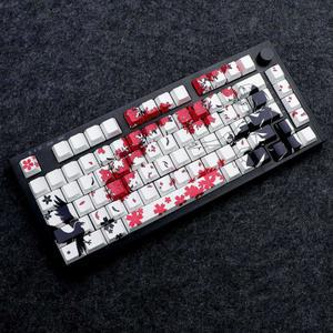 우팅 60HE 측각 LED 사진참조 키캡 각인 핑크 투과 PBT