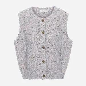 [써스데이아일랜드](센텀시티점)라운드넥 케이블 니트 베스트 T258MVT238W