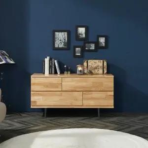 모인 고무나무 원목 2단 거실장 1200