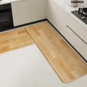 키친 매트 우드 패턴 주방 패드 바닥 쿠션 양면 소프트 발판 국산10T대형