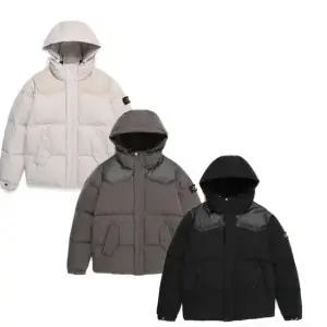 [내셔널지오그래픽]N224UDW080 아르마딜로 레더배색 후디 덕다운 점퍼