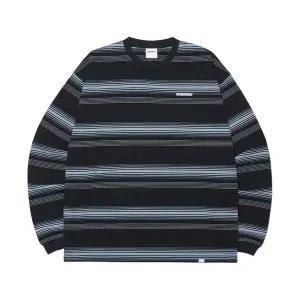 [노매뉴얼](강남점)NM STRIPED LONG SLEEVE TEE - BLACK