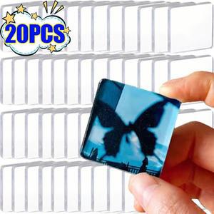 1-20x DIY 아크릴 냉장고 자석 공예 세트 투명 스티커 빈 사무실 가정 창의적 장식용