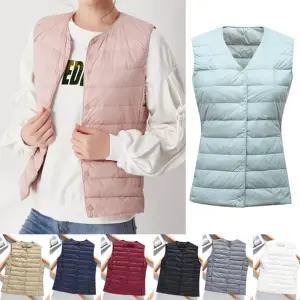 (M-4XL)/오리털 경량 패딩 조끼 여성 덕다운 빅사이즈