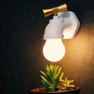 빈티지 벽 조명 감성 레트로 무타공 인테리어 벽 조명 무선 충전식 외부 무드등 음성 터치 인식 자녀 모션