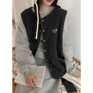 [공구우먼] 페에트 패치포인 플리스 조끼 85514 빅사이즈 여성의류