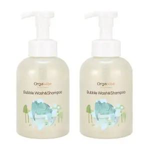 [ORGABEBE]1+1 오가베베 버블 워시&샴푸 스피어민트향 500ml 거품형 신생아 영유아 아기 워시 샴푸 올인원