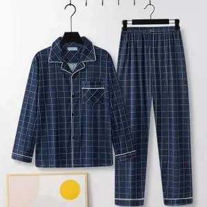 남성 상하의 잠옷 체크 파자마 실내복 남성 잠옷 세트 남자