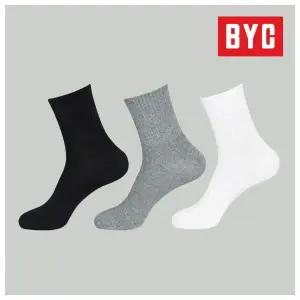 BYC 남성 베이직 중목양말 무지 단색 10매세트 SMS2830