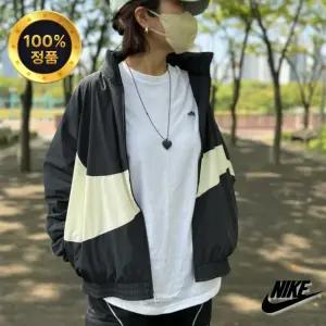 [국내매장 AS가능] 나이키 빅 스우시 우븐 바람막이 자켓 블랙 FB7878-010