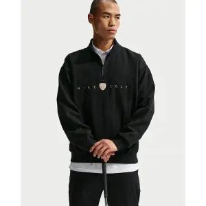 [나이키] 페어웨이 프레쉬 남성 써마 핏 오버사이즈 하프집 골프 탑 II0771-010 블랙