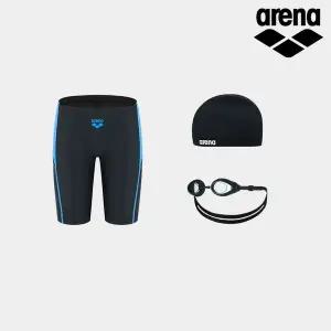 [아웃도어스/아레나]아레나 생존수영키트 초등 어린이 남아수영복 3종 수모세트 라이풀