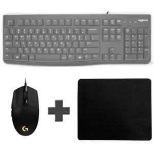 로지텍 K120 New+G102 2세대 게이밍 벌크 블랙+마우스패드 한글 유선 키보드 마우스 세트