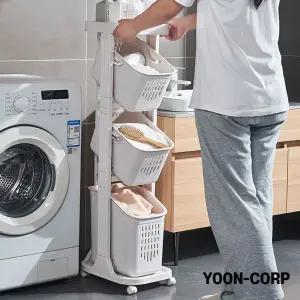 틈새 26cm 선반 철제 4단 화이트 수납 3단 세탁실 26면폭 간식