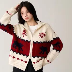 [피핀] 하이넥 노르딕 집업 울 가디건 #22664