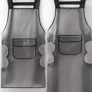 방수 앞치마 수산물 주방 방수 업소용 흑회색 작업용 세척