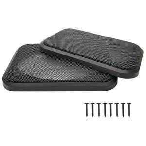 4인치 x 6인치 스피커 그릴 커버 자동차 스피커 서브우퍼 가드 프로텍터 금속 메쉬가 있는 ABS 플라스틱 프레임 정사각형 검은색 - 2Pcs