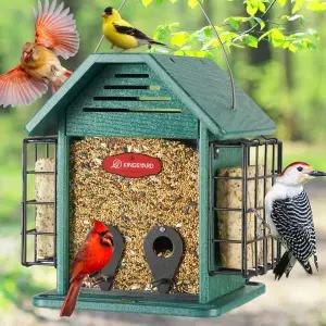 야외용 킹야드 대형 복합 조류 사육기 금속 메시 및 스위트 케이지가 있는 혼합 씨앗 피더 1개 중 3개