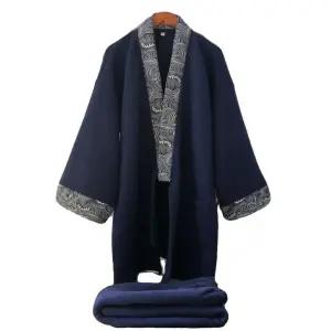 기모노 잠옷 일본식 도톰 로브 남성 누빔옷 상하의 파자마