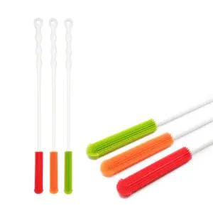 실리콘 긴막대형 병솔 좁은입구 물병 텀블러 컵솔 세척 브러쉬