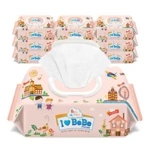 피치 100매 10팩 캡형 엠보 아기물티슈 {QHJ}