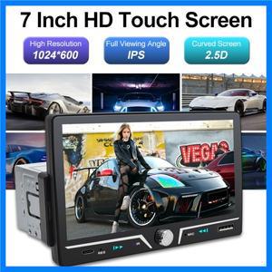 Hippcron 자동차 라디오 스테레오 카플레이 무선 안드로이드 오토 7 인치 1 Din HD IPS 터치 스크린 자동차