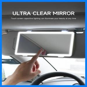 충전식 차량 내부 메이크업 거울 LED 차량 선쉐이드 거울 3가지 조명 모드 메이크업 거울 차량 터치업 라이