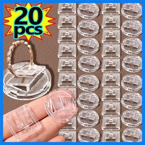 1/20pcs 미니 클리어 링 디스플레이 랙 플라스틱 라운드 쥬얼리 스토리지 스트랜드 브래킷 쇼케이스 Shopwi