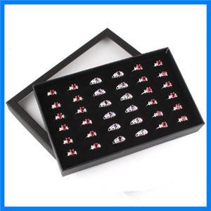 투명 36 슬롯 링 디스플레이 홀더 귀걸이 쥬얼리 보관 상자 주최자 링 쥬얼리 주최자 디스플레이 케이스 링