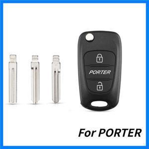 2 키 Botton 현대 포터 원격 키 고무 패드 로고 스티커 접는 블레이드에 대 한 새로운 자동차 키 하우징 케
