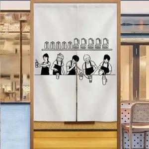 커피숍 커튼 카페 바란스 레스토랑 주방 노렌 패브릭