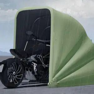 차고 방수 커버 반자동 주차 바이크반 오토바이 텐트 천막 야외 접이식 대형